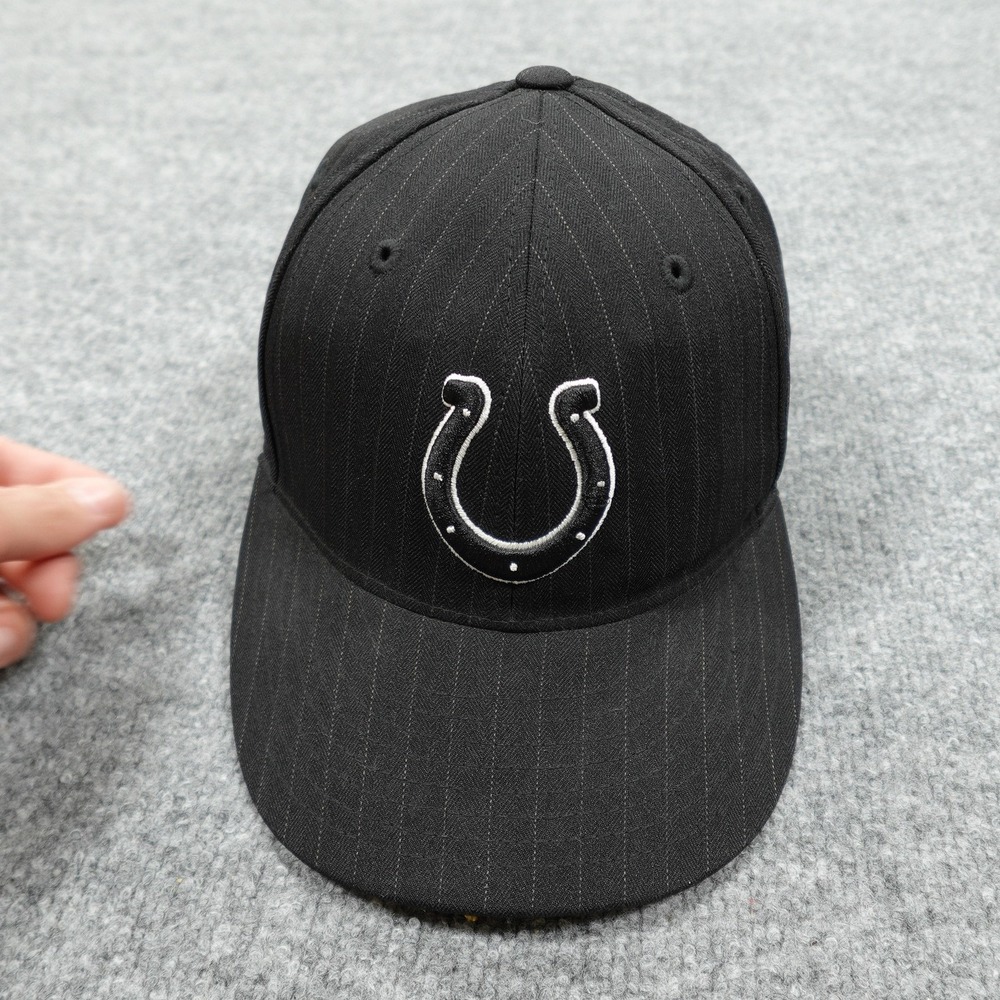 Indianapolis‎ Colts Hat Cap Fitted Mens 7 1/2 Black NFL Football Horseshoe